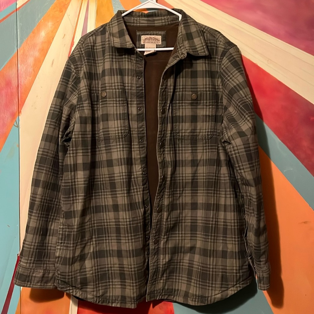 L.L. Bean Men’s Plaid Jacket Full Lining. Green. Like new. Katahdin iron works